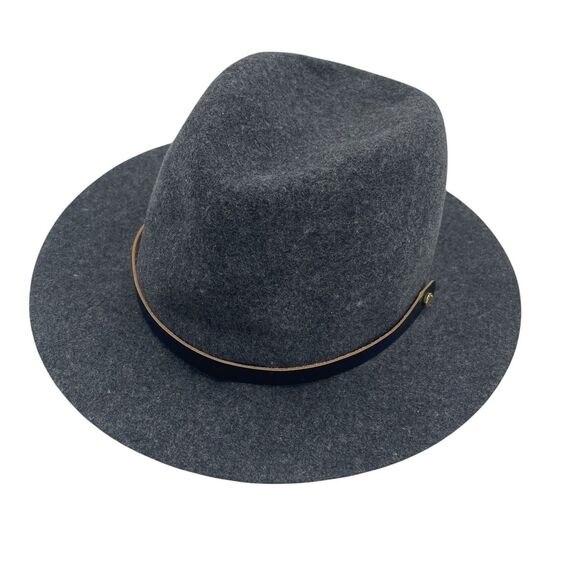 Rag & Bone Womens Hat Fedora Gray Wool Leather Band Sz Medium Floppy Brim Fall main image 9